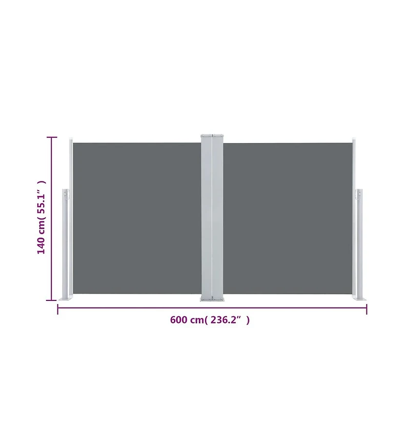 Retractable Side Awning Anthracite 55.1"x236.2"