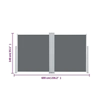 Retractable Side Awning Anthracite 55.1"x236.2"