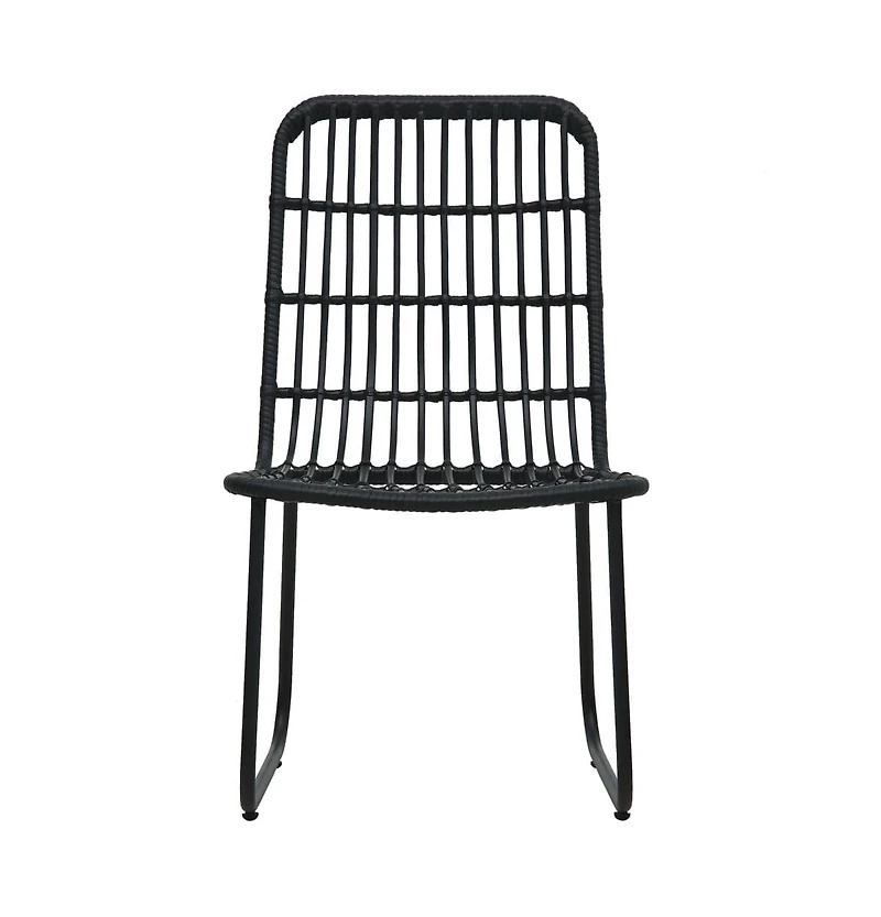 vidaXL 3 Piece Bistro Set Poly Rattan Black