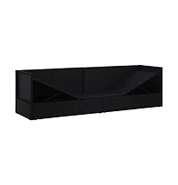 vidaXL Patio Bed with Cushion & Pillows Poly Rattan Black