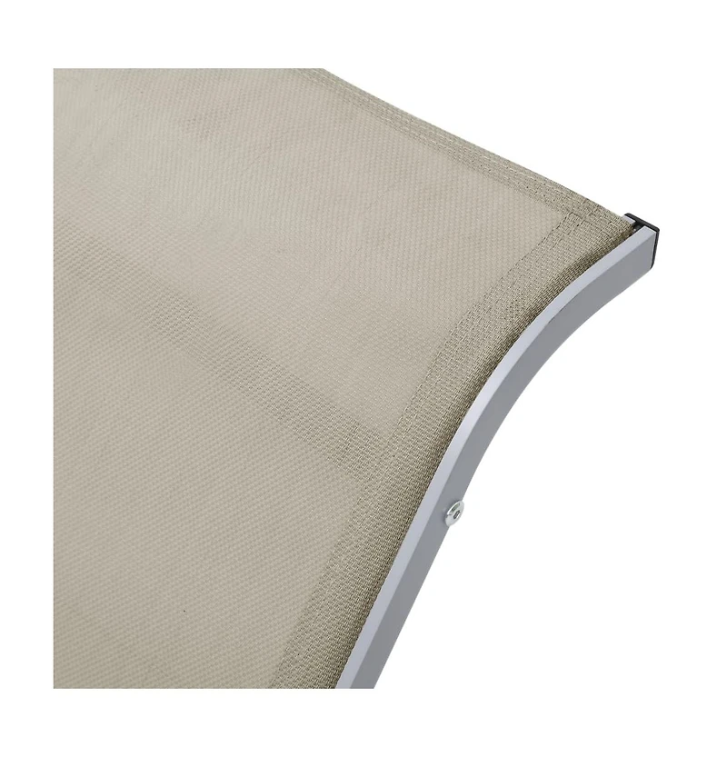 vidaXL Sun Loungers 2 pcs with Table Aluminum Cream