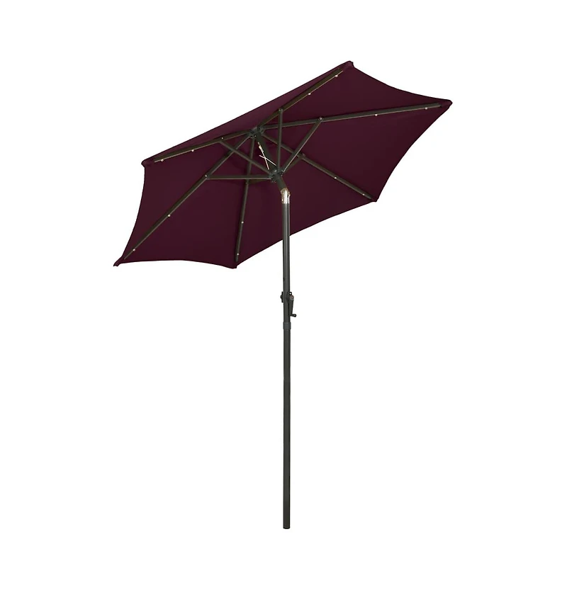 Garden Parasol with Led Lights Bordeaux Red 78.7"x83.1" Aluminum
