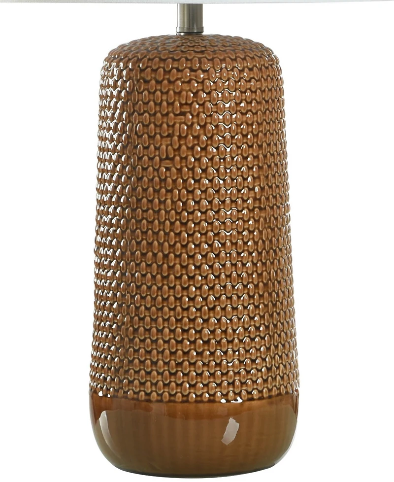 StyleCraft Home Collection 30" Glass Galey Woven Wicker Table Lamp