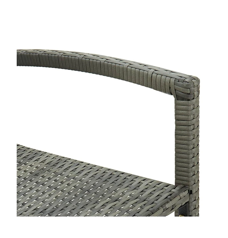 vidaXL Bar Stools 4 pcs Gray Poly Rattan