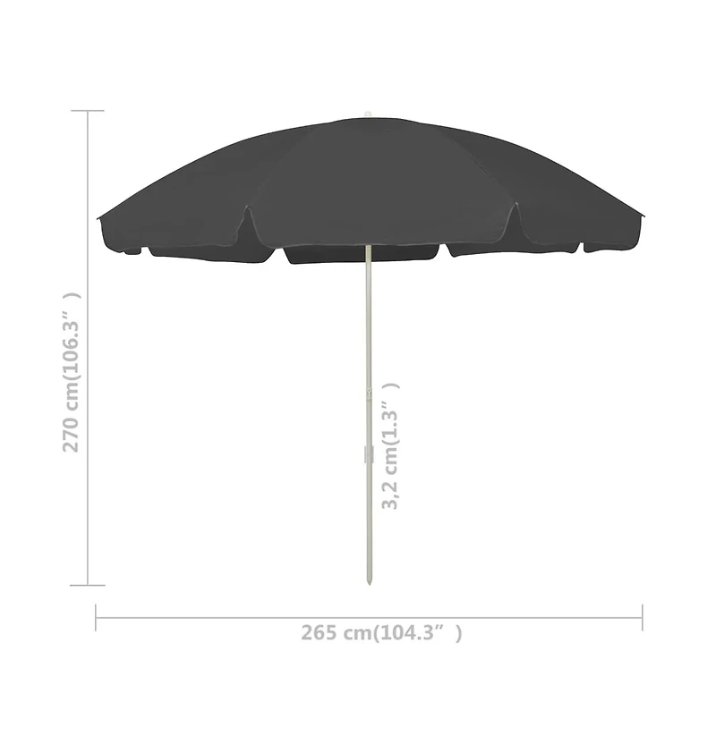 Beach Parasol Anthracite 118.1"