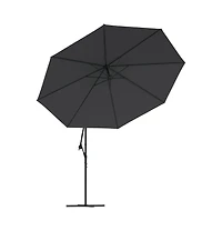 Cantilever Garden Parasol with Led Lights Black 137.8"