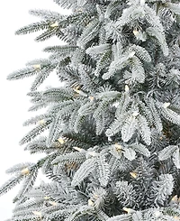 Seasonal 7.5ft Shadow Woods Flocked Spruce Tree, 400 Warm Led Lights