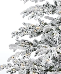 Seasonal 7.5ft Jackson Flocked Pine Tree, 600 Warm Led Lights