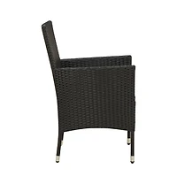 Patio Chairs with Cushions 2 pcs Poly Rattan Black