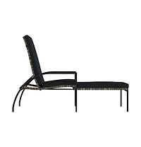 vidaXL Sun Lounger with Footrest Pe Rattan Gray
