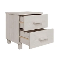 vidaXL Bedside Cabinet Hamar White 15.7"x13.8"x17.5" Solid Pinewood