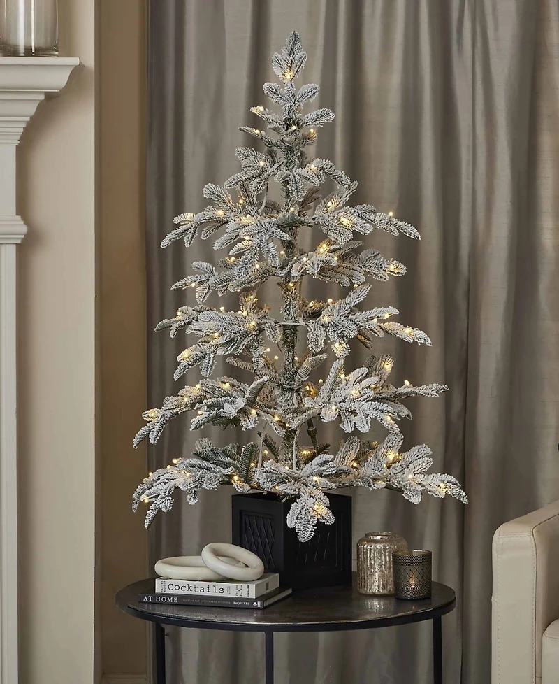 Seasonal 4ft Jackson Flocked Pine, 150 Warm Led Lights