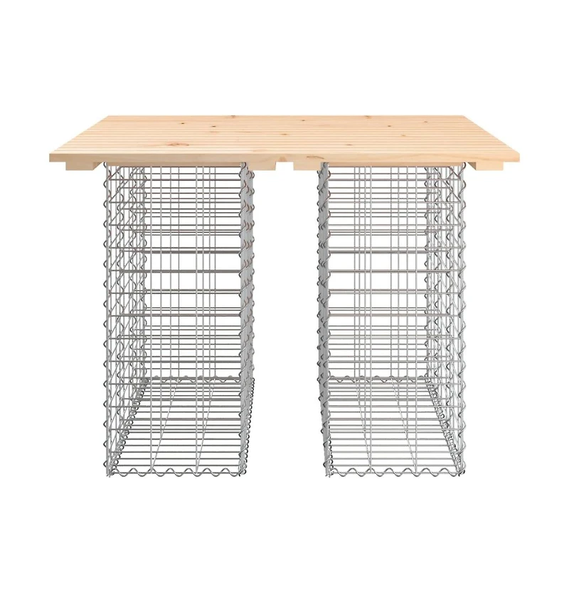 vidaXL Patio Bench Gabion Design 39.4"x40.2"x28.3" Solid Wood Pine