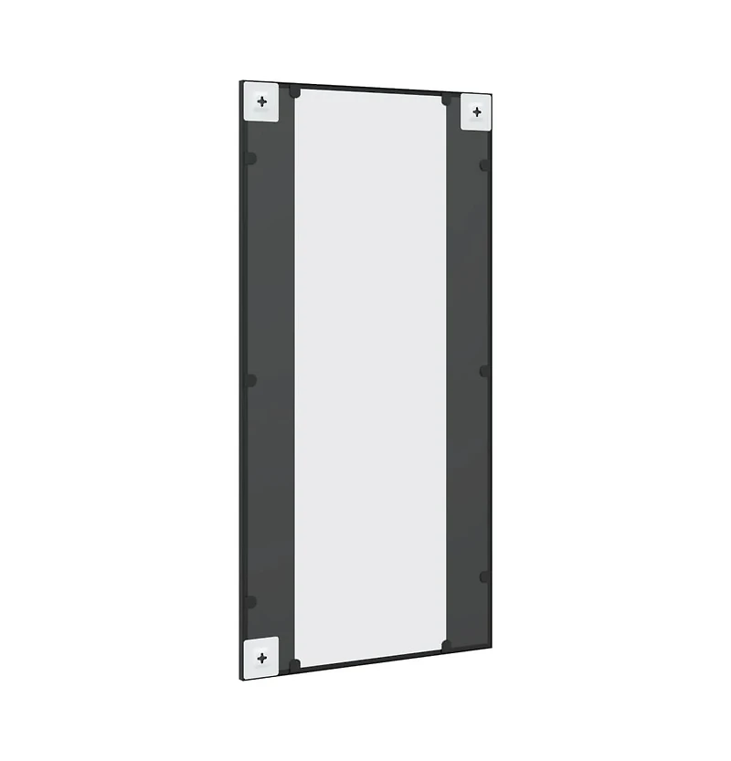vidaXL Wall Mirror Black 19.7"x39.4" Rectangle Iron