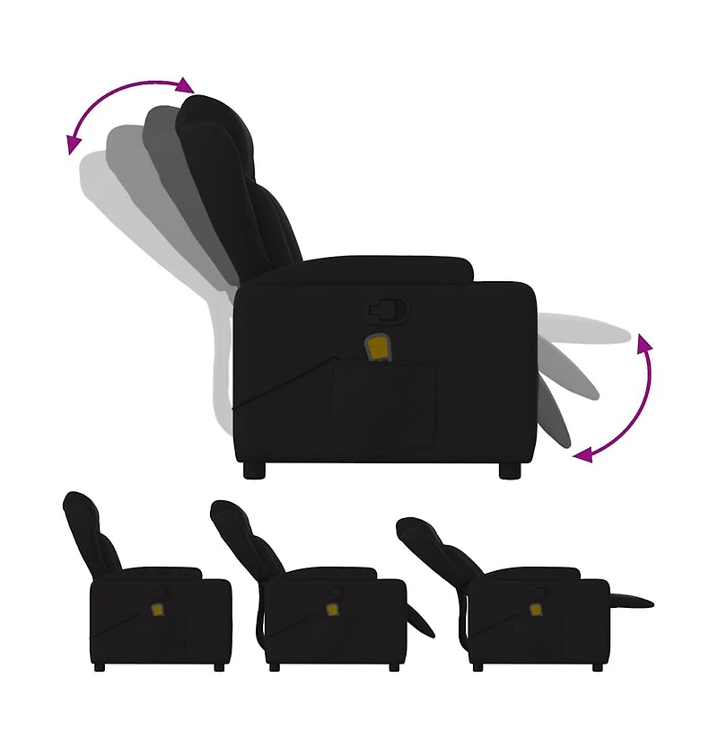 vidaXL Massage Recliner Chair Fabric