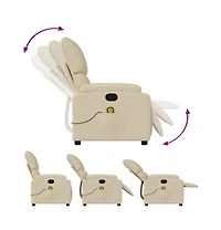 vidaXL Massage Recliner Chair Cream Fabric