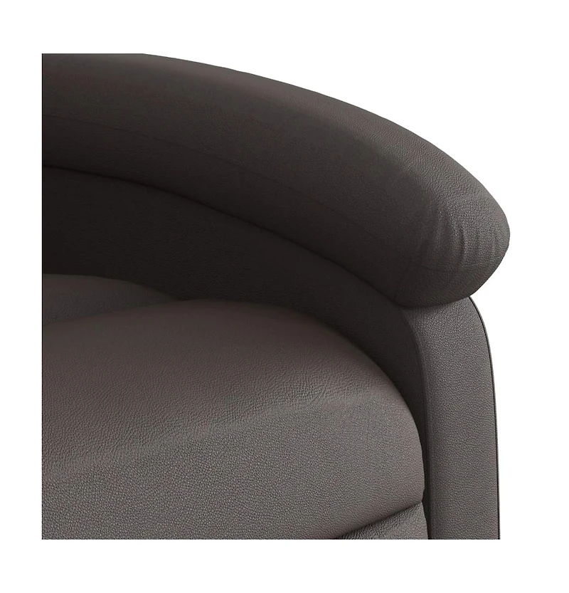 vidaXL Massage Recliner Chair Dark Brown Real Leather