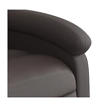 vidaXL Massage Recliner Chair Dark Brown Real Leather