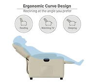 Recliner Chair Cream Faux Leather