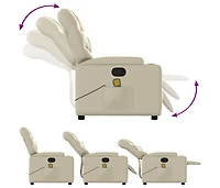 Massage Recliner Chair Cream Faux Leather