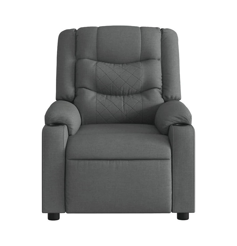 vidaXL Massage Recliner Chair Dark Gray Fabric