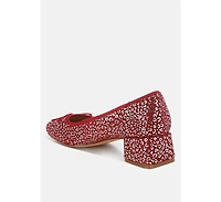Ningen Leopard Print Block Heel Ballerinas