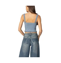 Edikted Womens Juliet Ruched Lace Up Corset