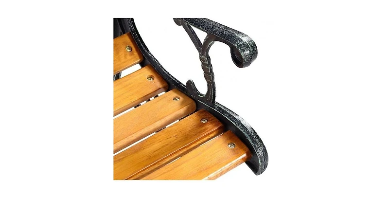 Slickblue Flowers Outdoor Patio Park Cast Iron Garden Porch Chair Bench