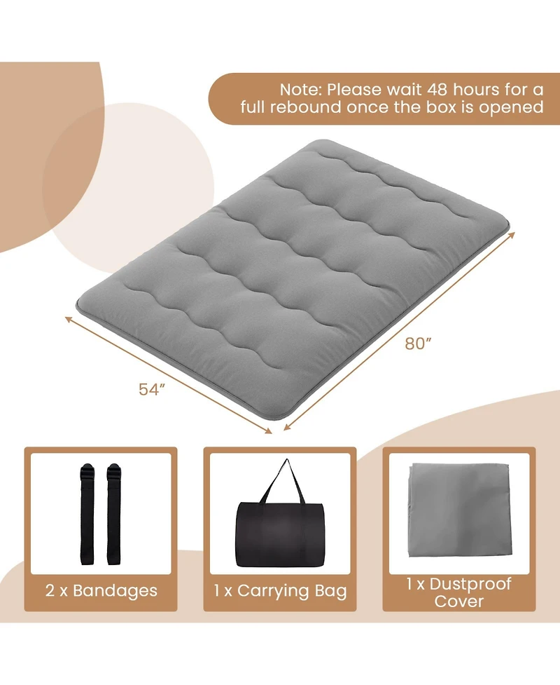 Gouun Foldable Futon Mattress with Washable Cover and Carry Bag for Sleeping and Camping