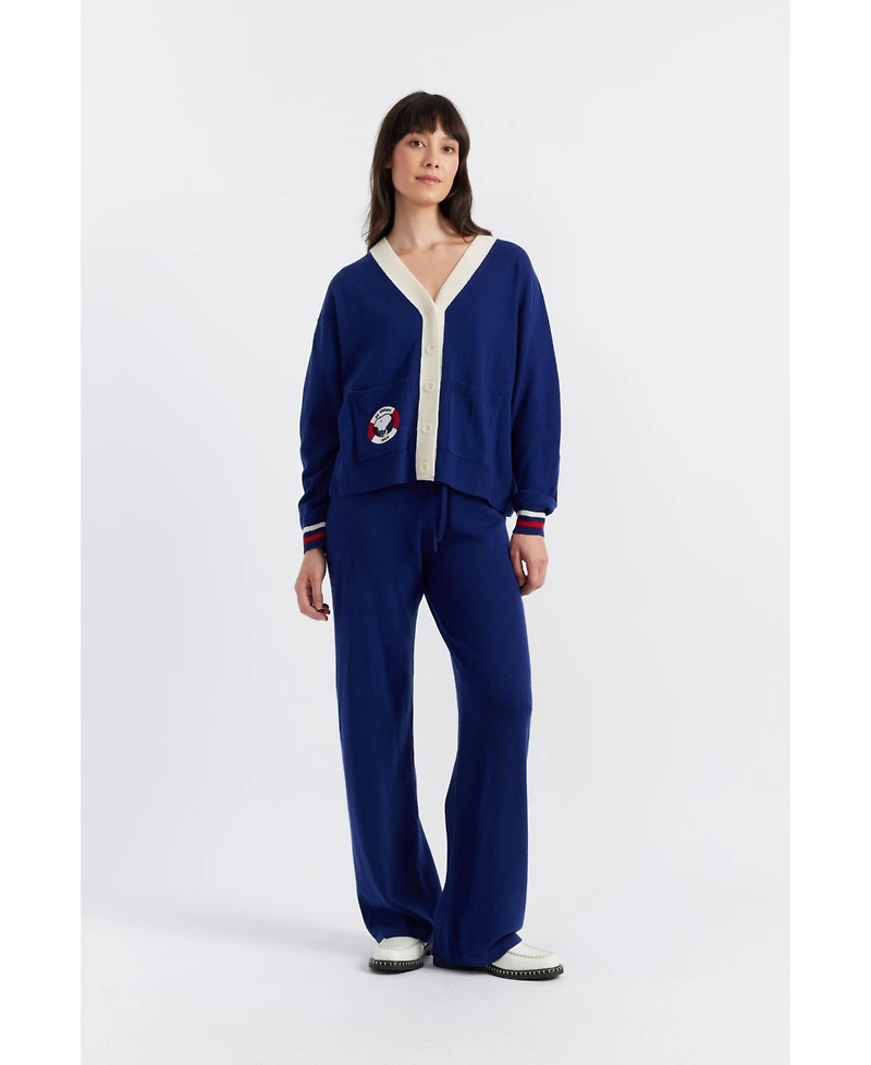 Chinti & Parker Women's Snoopy Badge Nautical Wool Cashmere Cardigan