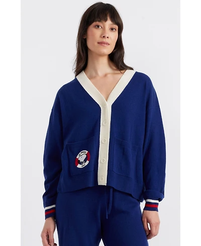Chinti & Parker Women's Snoopy Badge Nautical Wool Cashmere Cardigan