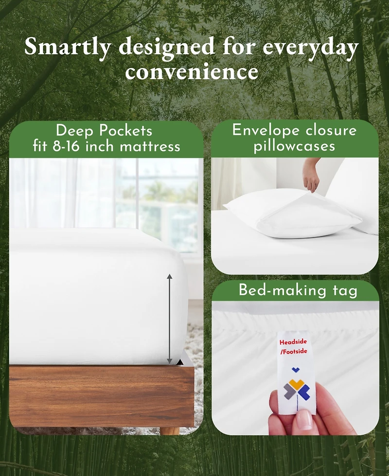 Split King 5 Piece Rayon from Bamboo Deep Pocket Sheet Set