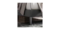 Slickblue Linen Upholstered Platform Bed with Button-Tufted Headboard