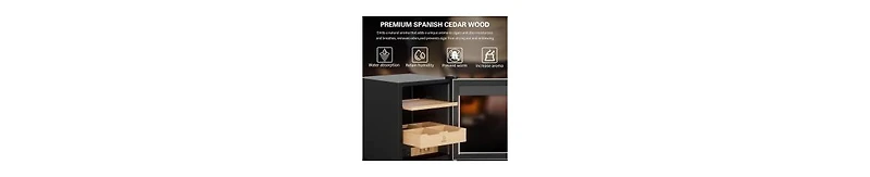 Miuguyo 50L Electric Humidor, Cigar Humidor Cooler for 350 Cigars, Temperature and Humidity Control System