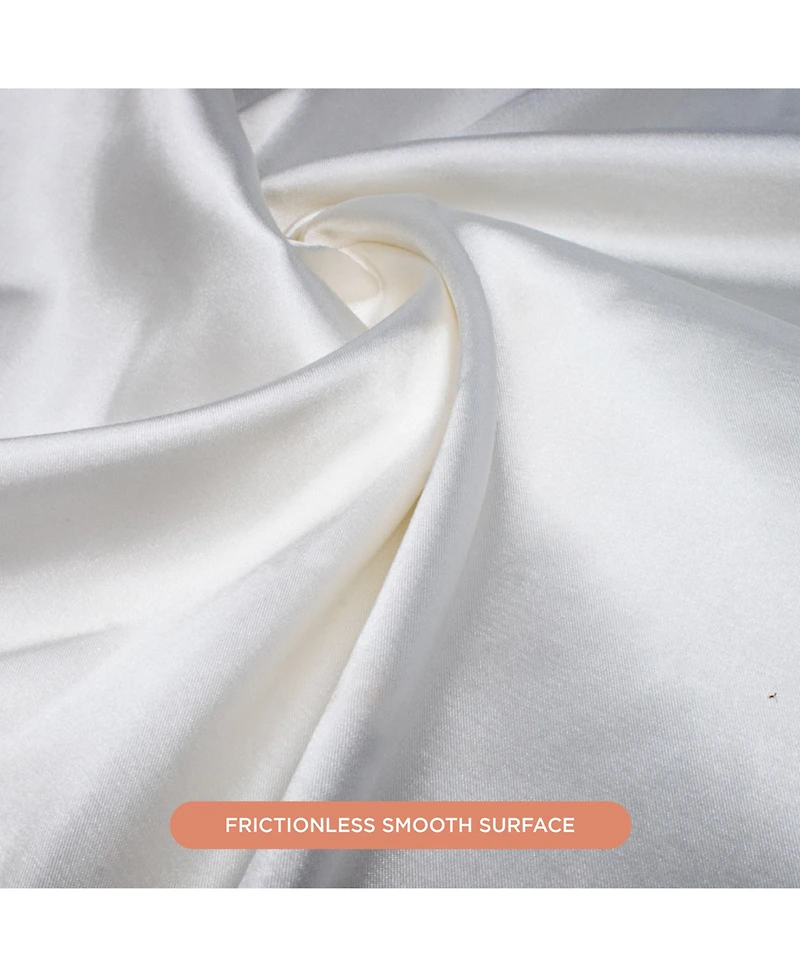 Night Satin Washable Flat Sheet, White, Queen