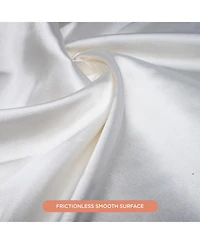 Night Satin Washable Flat Sheet, White, Queen