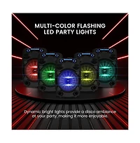 Pyle 12” Bluetooth Portable Pa Speaker with Wired Microphone, Party Lights & Rechargeable Battery