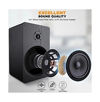 Pyle 6.5" Home Theater Bookshelf Speakers, Wall-Mountable with 0.75" Silk Dome Tweeter and Aluminum Voice Coils, Pair (Black)