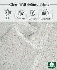 Floral Sheet Set Twin Xl, Soft 100% Cotton Sheets, Sateen, 3 Pc Deep Pocket Bedding Sheets & Pillowcase Set - Chic Floral