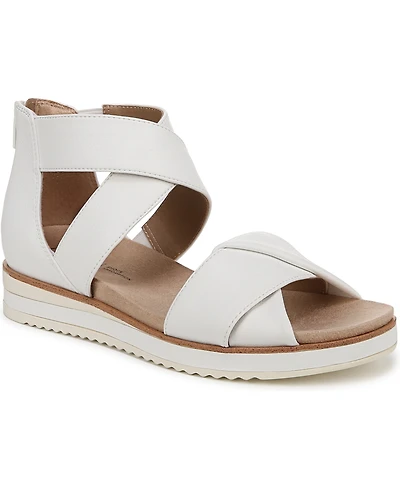 LifeStride Women's Zoom Round Open Toe Crisscross Wedge Sandals