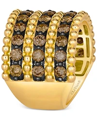 Le Vian Chocolatier Chocolate Diamond Multi Row Band Ring in 14k Honey Gold