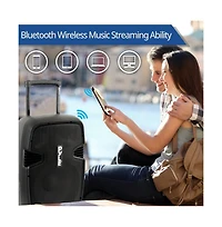 Pyle Wireless Portable Pa Speaker System-Compatible with Bluetooth,Active Loudspeaker,1000 Watt Powered 2-Way Waterproof Amplifier, 12” Subwoof
