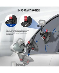 Neewer 6"/15.2cm Camera Suction Cup Mount with Ball Head Magic Arm, Metal Suction Cup Mount on Car Windshield Dash for Camera/Action Camera/Phone