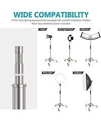 Neewer Heavy Duty Light Stand with Casters, Adjustable Tripod Stand with 100% Stainless Steel, Photography Wheeled Base Stand for Studio Softbox, Mono