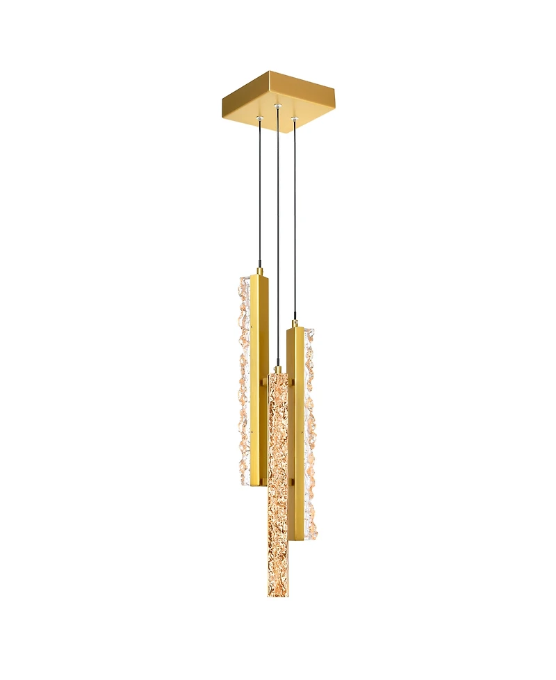 Cwi Lighting 24" Metal Stagger Integrated Led Mini Pendant