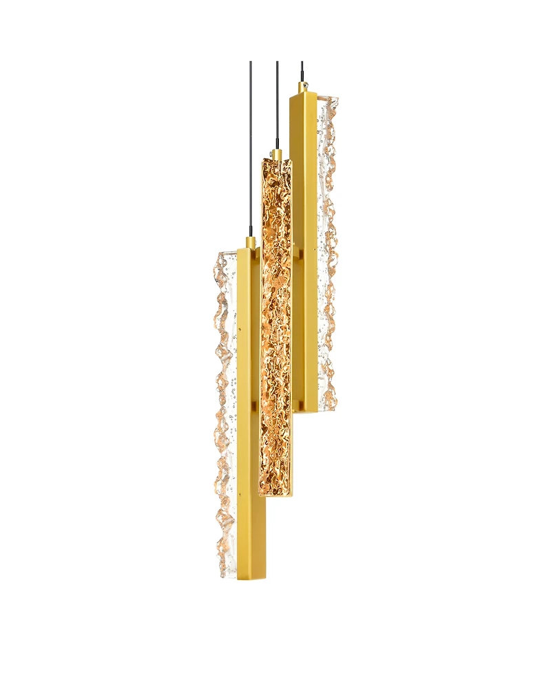 Cwi Lighting 24" Metal Stagger Integrated Led Mini Pendant