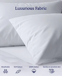 Pillowcase Set - 400 Thread Count, 100% Cotton Sateen, of 2 Pillow Covers, Breathable, Cooling