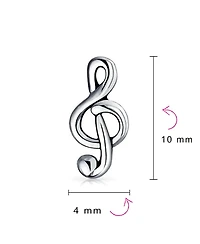 Bling Jewelry Tiny Delicate Music G Treble Clef Note Stud Earrings Musician Sterling Silver