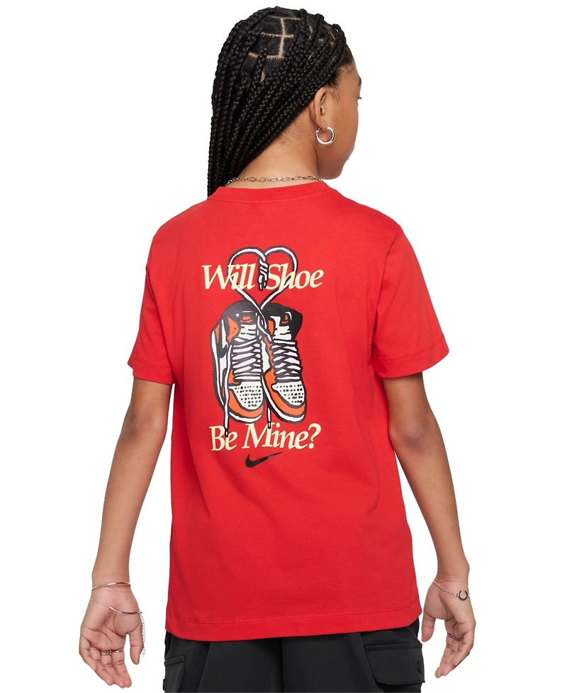 Nike Big Kids Sportswear Short-Sleeve Cotton T-Shirt