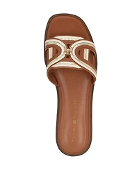 Tommy Hilfiger Women's Tressi Logo Flat Slide Sandals
